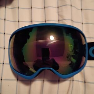 dolan Black Goggles with Teal Logo Strap